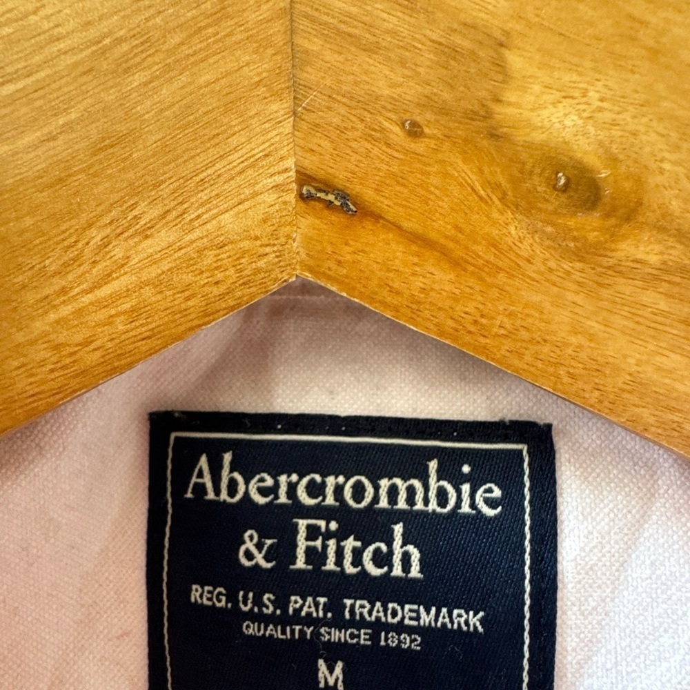 Abercrombie & Fitch Mens Polo Shirt M Pink Long Sleeve Moose Muscle Thermal Knit - Picture 6 of 7